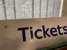 Railwayania: London Underground 'Tickets' sign. 49ins. x 9ins.
