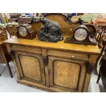 19th cent. Mahogany chiffonier with ornate gallery to rear. Two drawers over two doors. 54ins. x