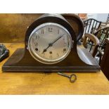Clocks: 1930s oak Westminster chimes mantle clock, plus one other. (2)