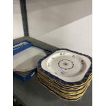 20th cent. Ceramics: Royal Worcester dessert service 'Maple' plates x 8, serving bowls x 2, plus