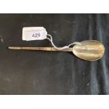 Hallmarked Silver: Replica Roman spoon with Christogram engraved in bowl, Birmingham 1968. 1oz.