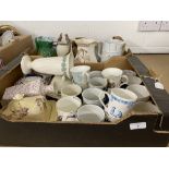 19th cent. & Later Ceramics: Jugs, mugs, plus 20th cent. Commemorative, Ridgways sardine dish and