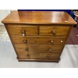 19th cent. Mahogany two over three chest of drawers with pelmet base support. 42ins. x 41ins. x