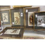 J & J Cash, Coventry. Wildlife embroidered silks, Hare, Fox, Badgers, Mallards, Grebes and Pheasant.
