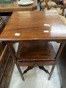 19th cent. Mahogany bedside table with drawer beneath on elegant supports and ornate cross