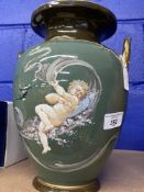 Pottery & Porcelain: 1880s Art Nouveau Dalton Lambeth vase 'Spring' designed by J.H. McLennan.