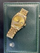 Watches: Rolex 18ct. yellow gold oyster perpetual Datejust 36mm with 18ct. gold strap. Sold with