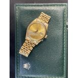 Watches: Rolex 18ct. yellow gold oyster perpetual Datejust 36mm with 18ct. gold strap. Sold with