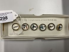 Guinness: Set of zoo animal waistcoat buttons, boxed. (6)