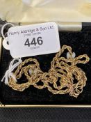 Gold Jewellery: 9ct rope twist link matching bracelet and necklace. London 9ct import mark. 4.4g.