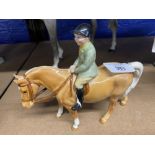 Beswick: Boy on pony Palamino 1957-1976 Arthur Gredington, No. 1500.