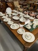 20th cent. Ceramics: Royal Doulton Rondelay dinner service, gravy boat on stand, open vegetable