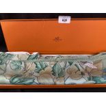 Fashion: Hermes silk scarf L'Arbre De Soie, green ground printed with brambles, blackberries and