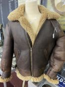 Militaria: American Army Airforce pattern B3 leather and sheepskin flying jacket.