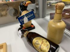 Breweriana: Guinness penguin advertisement figure, 7ins. Guinness is Good bottle, etc. (3)
