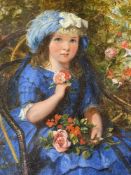 19th cent. British School: Oil on canvas of a young girl. 8ins. x 10ins.