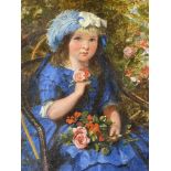 19th cent. British School: Oil on canvas of a young girl. 8ins. x 10ins.