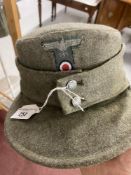 Militaria: WWII German Army M43 pattern Gebirgsjager (Mountain Troops) cap.