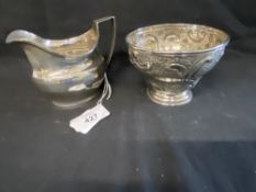 Hallmarked Silver: Georgian embossed bowl hallmarked London 1799. Weight 5.30oz. Georgian cream