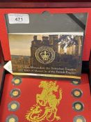 Set of gold (8) to commemorate 200 years of the British Empire. Total weight 4g. All in fitted