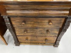 19th cent. Mahogany chest of drawers, with applied carved mouldings to face. 41½ins. x 41ins. x