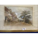 Helen Weatherley: British 19th/20th cent. watercolour, Farm Building, signed reverso, framed and