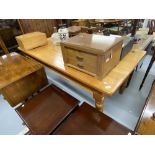 20th cent. Pine plank kitchen table. Approx. 6ft. x 3ft.