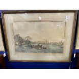 J.B. Pyne Attributed: Watercolour Lake Windermere, label on verso. Framed and glazed 20ins. x