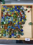 Toys & Games: Early 20th cent. Glass marbles, swirls, all colours, some clear glass. Large