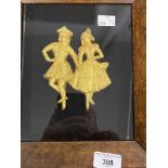 19th cent. Plaster 'Grand Tour' Intaglio (5) plus gilt plaster work of Highland dancers. Both framed