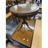 20th cent. Mahogany side tables on canted & fluted supports - a pair. Height 18ins. x 20ins. x