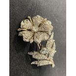 Gold Jewellery: Georgian tremblant diamond spray brooch, 9ct. gold set (tested) old cut stones