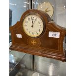 Clocks: 20th cent. French mantel clock plus a Bentima dome top. (2)