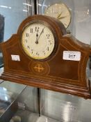 Clocks: 20th cent. French mantel clock plus a Bentima dome top. (2)