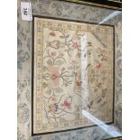 Embroidery: Late 19th/early 20th cent. Chinese silk needlepoint depicting birds. 11ins. x 13ins.