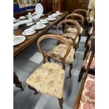 19th cent. Balloon back dining chairs (4).