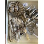 Hallmarked Silver: Seven condiments of various sizes and designs, three spoons, three coffee spoons,