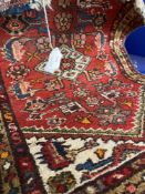 Rugs: Early 20th cent. Wool woven Rose Madder prayer mat.