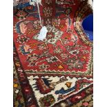 Rugs: Early 20th cent. Wool woven Rose Madder prayer mat.