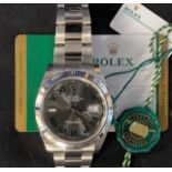 Watches: Rolex "Wimbledon" Datejust wristwatch, stainless steel strap. UK watch with 2020 warranty