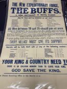 Militaria/Kent: Extremely rare 1914 WWI recruitment poster for 'The New Expeditionary Force, The