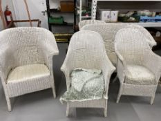 Garden/Conservatory Furniture: Early 20th cent. Lloyd loom harlequin set, comprising of 2 seater