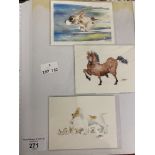 Photo album containing 100+ small original works of art by Sharon Bowman, T.H. Root, A.P. Saunders
