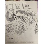 Robert S. Coram known as 'Maroc': 20th cent. Cartoonist, sixteen original cartoons, pen & ink, all