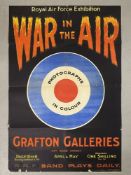 Militaria - Rare WWI Poster: "Royal Air Force Exhibition" War in the Air. 29in. x 19½in.