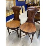 Mid 19th cent. mahogany hall chairs of good quality - a pair.