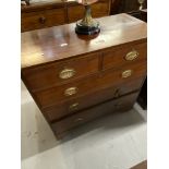 19th cent. Mahogany two over three drawers with boxwood and ebony inlay. 35in.