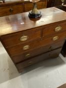 19th cent. Mahogany two over three drawers with boxwood and ebony inlay. 35in.