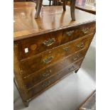 18th cent. Walnut chest of four drawers. 34in.