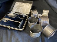 Hallmarked Silver: Four napkin rings, two hallmarked London and Birmingham and two Australian with